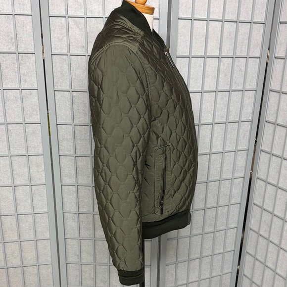 H&M Olive Quilted Bomber Jacket, Size 40R - Picture 3 of 7